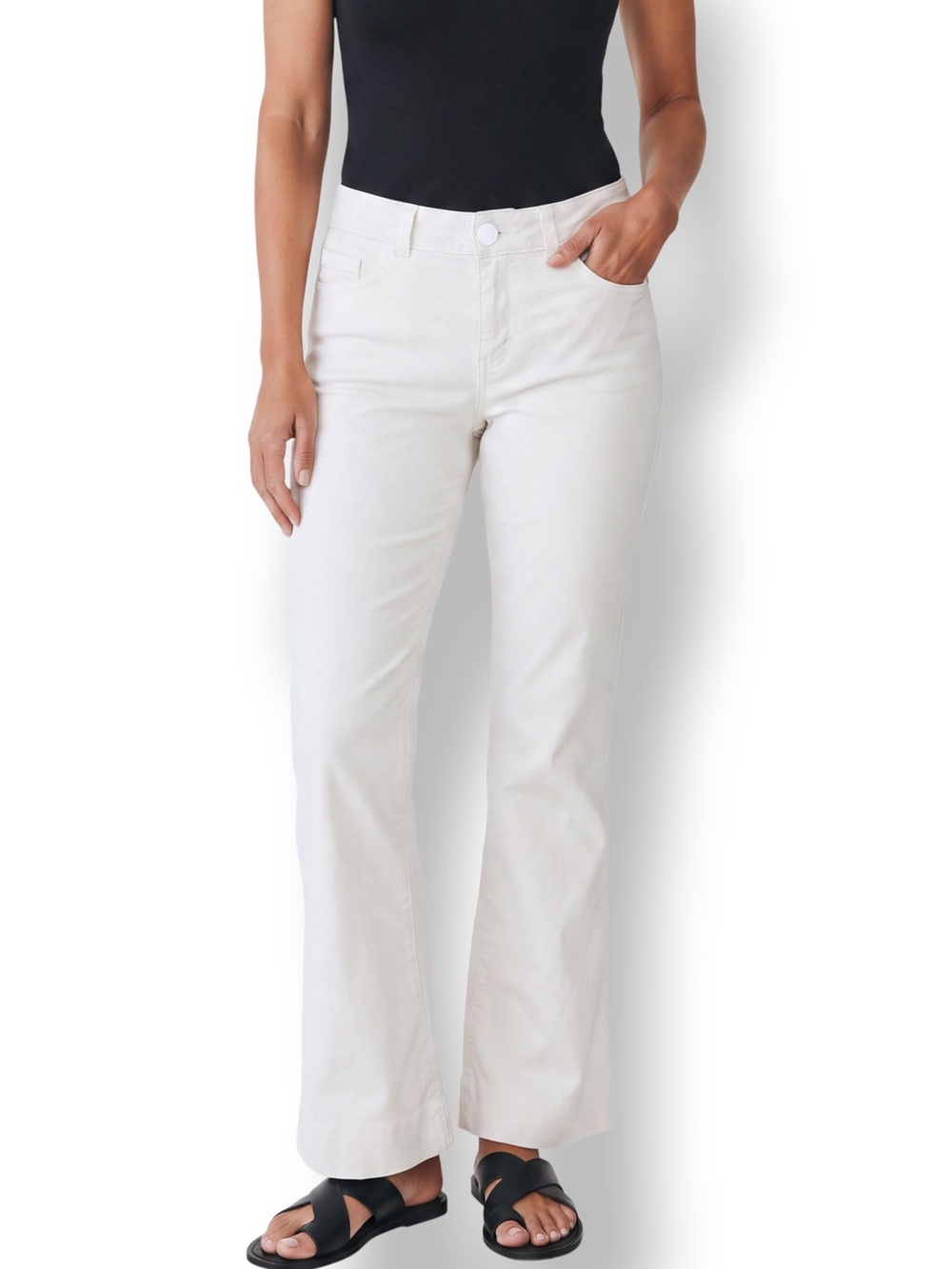 4/$20 INC International Concepts Petite Ivory Straight Leg Pants 6P
